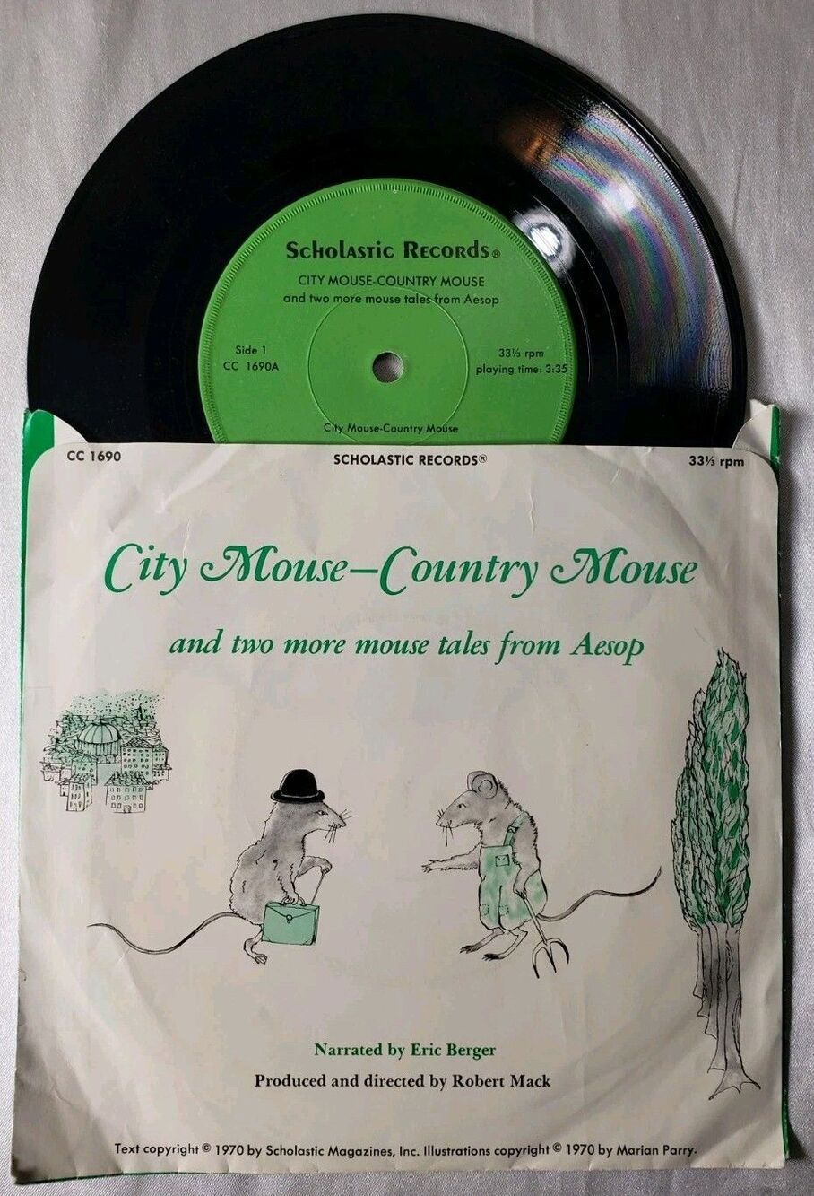 City Mouse Country Mouse Tales From Aesop, 1970 Scholastic